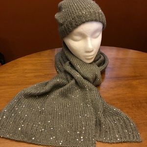 Sequin Slouch Toque and Scarf.